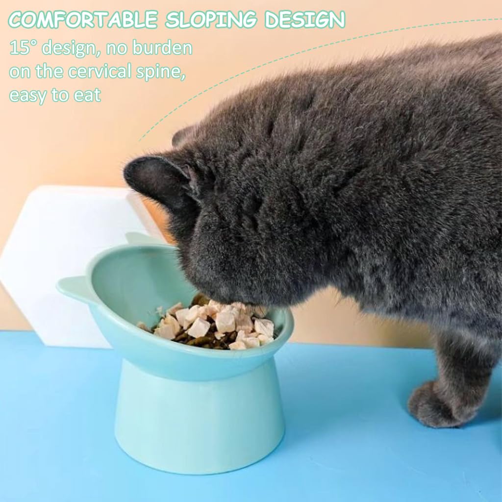 Qpets Cat Feeding Bowl Elevated Feeding Bowl for Cat Round Cat Food Bowl Scientific 15-Degree Tilted Cat Food Bowl, Prevent Tipping Over Durable Plastic Cat Feeding Bowl (5.31inch Diameter) Qpets Cat Feeding Bowl Elevated Feeding Bowl for Cat Round Cat Food Bowl Scientific 15-Degree Tilted Cat Food Bowl, Prevent Tipping Over Durable Plastic Cat Feeding Bowl (5.31inch Diameter)
